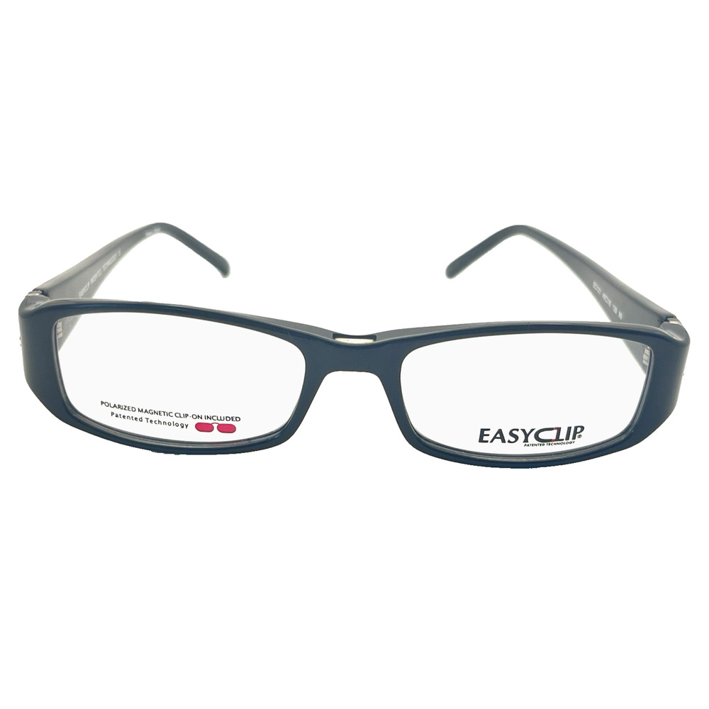 EASYCLIP EC121 BLACK EYEGLASSES FRAMES 49-16-135 AUTHENTIC